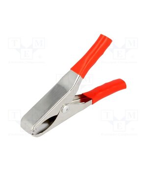 CRCLRE-06 Crocodile clip; 15A; Grip capac: max.19mm; Overall len: 65mm; red tAf2Q2dfbyU3myAG3pr4h1kgxSeIh1KZDIDufpKNwOU