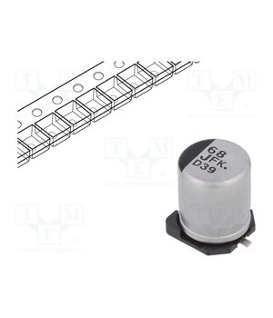 EEEFK1J680UP Capacitor: electrolytic; low ESR; SMD; 68uF; 63VDC; Ø8x10.2mm; ±20% 7NkUerW9sfOVpU-E5OELu66Q9pR5Jj_VMyKn2qLW6JM