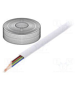 TEL-0034-100/WH Wire: telecommunication cable; 6x28AWG; stranded; white; 100m ClfP5PilpvJ5IPVR8RIarEtJtCzA9tN4qWRxJj4EvEs