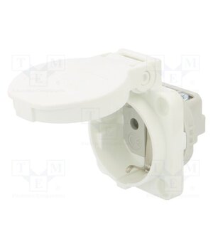 105-0W Connector: AC supply; socket; 2P+PE; 250VAC; 16A; white; PIN: 3; IP54 0VG3mO3Vcefv35GeyrBaB8owFrr2DqfoWocR4mFFYtE