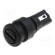 FX0455 Fuse holder; 5x20mm; 250V; on panel; black; UL94V-0; polyester kvbBjn5yYKKVGiZHxzLXvBnt3nrb3bXWGZSbiilGwVI