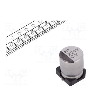 UCV1V221MCL1GS Capacitor: electrolytic; low ESR; SMD; 220uF; 35VDC; Ø6.3x7.7mm RDvdBOgmc6l7hL9x9zEJF4n38vfMXlWHsEsZ-wFO82w
