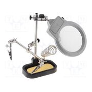 LUP-STAND-1 PCB holder with magnifying glass; Ø90mm; third hand Q4S3ytJaGCwbsiaqkxUtAHNw6nORSp-OSQzuhTS7ewE