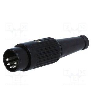 611-0500 Connector: DIN; plug; male; PIN: 5; 180°; straight; for cable; 34V; 2A LtDZNfGo9kK1GNPnEGBgnAOBEJS3c502TP9UOx3JUyA