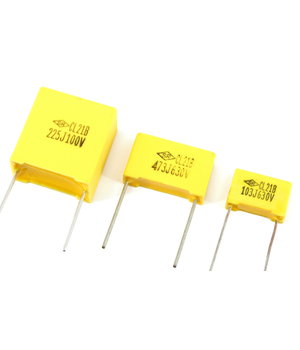Plēves kondensators MKP 0,33 µF 310 V RM22, 26,5 × 16,5 × 7 mm

 KPMXXXSR.jpg