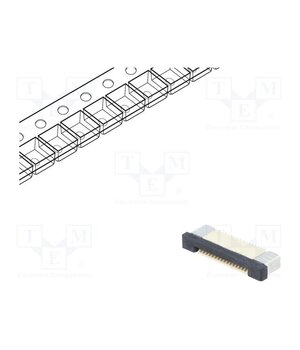 DS1020-09-16VBT1A-R Connector: FFC/FPC; tinned; SMT; 500mA; 50V; PIN: 16; 500um; ZIF; 30mΩ 4Op1Oe5WEpb8WXdxgCqKqSzo22TovHyHM5JJQGWB_3I
