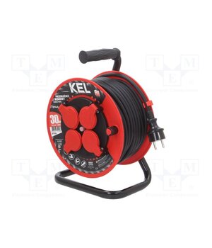 W-97055 Extension lead; 3G1.5mm2; 30m; rubber; black; Sockets no: 4; reel g6HxW--jUu2jGWhnFZv0NpbeCq5-c-r_aKMFzYnjy04