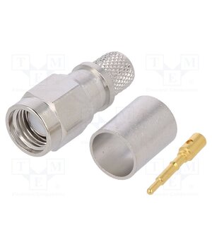 J01150A0618 Connector: SMA; plug; male; straight; 50Ω; crimped; for cable; PTFE tXv4FehvF1D11DB5re3QlqjbFUH3F0ESXZYyTYlL-lQ