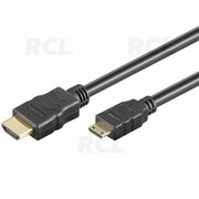 KABELIS skaitmeninis mini HDMI (K) <-> HDMI (K) 1m
