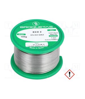 ECO2 B2.1 1,0MM 100GR Tin; lead free; Sn97Ag3; 1mm; 100g; reel; 221°C; Flux: SW26 238npxFDgohWn420pGwfUG07ac8ZWpi9X-FYAntdxWw