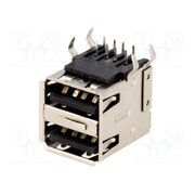DS1096-BN0X-FE Connector: USB A; socket; THT; angled 90°; double qBo8ZZ0w61fKDdjco7qpPJ8iHXF6zrsCbOh7XlhQNBA