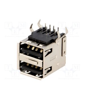 DS1096-BN0X-FE Connector: USB A; socket; THT; angled 90°; double qBo8ZZ0w61fKDdjco7qpPJ8iHXF6zrsCbOh7XlhQNBA