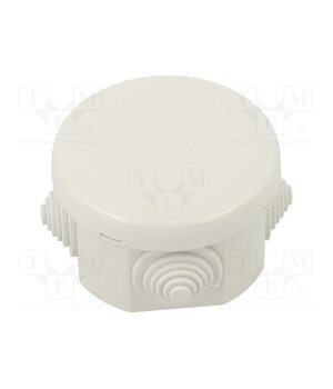680.001 Enclosure: junction box; Ø: 65mm; Z: 46mm; wall mount; IP55; grey MyH-WJ9MFIVY74yQx2HbolYyzJukSHdPr-hSIlPV_TA