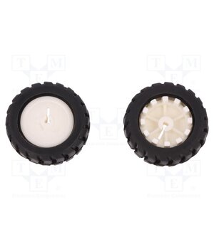 FIT0085 Wheel; white,black; Shaft: D spring; push-in; Ø: 42mm; W: 19mm; 2pcs. dSY-_jbXSHSUS_5_yscb72LW_uGlvunKEHmyK6dmInU