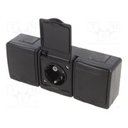 D.3715SCGGG/1 Connector: AC supply; socket; 2P+PE; 250VAC; 16A; black; PIN: 3; IP44 KOq7B3LlIsUC5AL0HqtiZGrXAYCrm3g8peVCr1xaLyg
