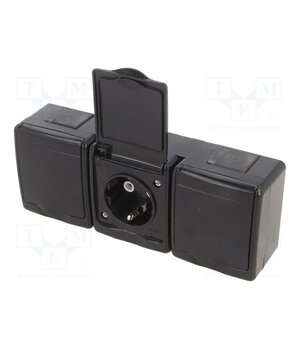 D.3715SCGGG/1 Connector: AC supply; socket; 2P+PE; 250VAC; 16A; black; PIN: 3; IP44 KOq7B3LlIsUC5AL0HqtiZGrXAYCrm3g8peVCr1xaLyg
