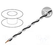 TSK1130 WHITE BLACK Wire: assembly; 2x0.25mm2; stranded; Ext.dimensions: 2x1.4mm; 100m 2_Um2q17LLJlhh0Ek48IHMO0-MB07v5OCmDqoABMa7w