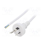 LT-423 3X0.75 WHT 1M END CUT Cable; 3x0.75mm2; AS/NZS 3112 (I) plug,cables; PVC; 1m; white; 10A 6CKWZ4H_cYkUARuZ9xmdbjXazRlqFvkXdwr5LlXkwHE