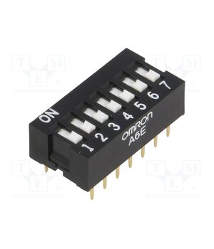 A6E-7101-N Switch: DIP-SWITCH; Poles number: 7; ON-OFF; 0.025A/24VDC; Pos: 2 9GU25RCTnm_aVnj7W_lIqph3hZrcI-A95SKQhO88nM8