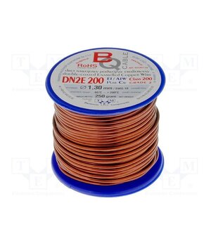 DN2E1.30/0.25 Coil wire; double coated enamelled; 1.3mm; 0.25kg; -65÷200°C x1bxMcGU4IHsf3sgjkPZiau6OBDE2JD02UPnjtw3GDA