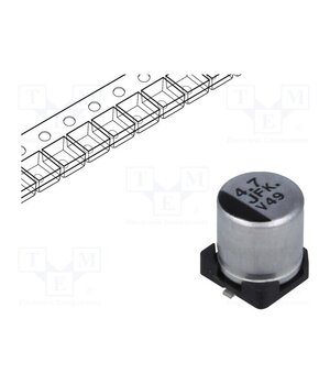EEEFK1J4R7R Capacitor: electrolytic; low ESR; SMD; 4.7uF; 63VDC; Ø5x5.8mm; ±20% V12csCwhO8vbCRfEurKd4sQcpGoFy0xW8OpXEWDIHrU