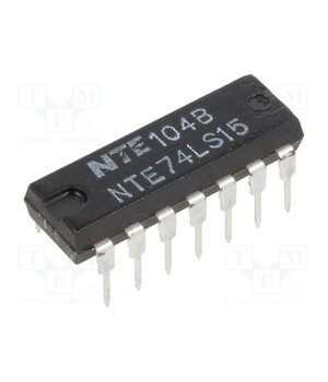 NTE74LS15 IC: digital; AND; Ch: 3; IN: 3; TTL; THT; DIP14; OUT: open collector BAI92pUa4dkEh7bfjYHTSIjV9b_WK2sKfjq7GaON-oI
