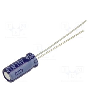 ECA1CM470 Capacitor: electrolytic; THT; 47uF; 16VDC; Ø5x11mm; Pitch: 2mm; ±20% aBmBdPuH6ANNWNXgknANvguko61DMgc1nwIXam5-Kv8