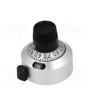 18A11B10 Precise knob; with counting dial; Shaft d: 6.35mm; Ø22.2x22.2mm 24Ey9KawQoYYkABAW8PZFiL1ZBAxBm0nHeLbRI85fqk