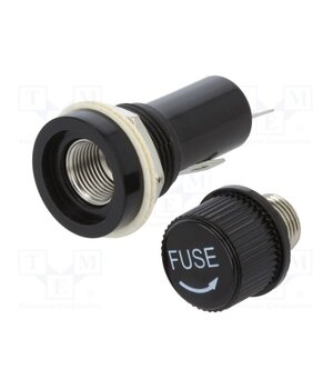BK16-HTJ-601I Fuse holder with cover; 6.3x32mm; 10A; on panel; black; HTJ PlWOSWtdrdUAvTUSKWNQsmZFlqcyGYZlH9DdT9ZbPlg