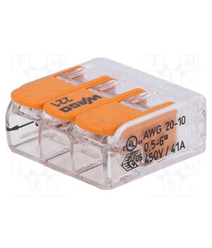 221-613 Quick splice; 221; 41A; 450V; for cable; spring clamp; 0.5÷6mm2 VUplOb32SCU4Lu6kYgWWlM-XSZY3otRgkCIxsFXBjiM