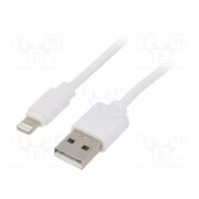 CC-USB2-AMLM-W-1M Cable; USB 2.0; Apple Lightning plug,USB A plug; 1m; white; PVC kpAWD5c9OBmx7xIHY5fEgV6rEFqCX3lR0h26wA663uo