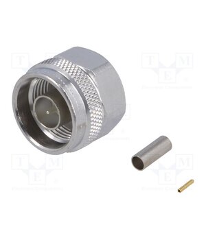 J01020A0103 Connector: N; plug; male; straight; 50Ω; crimped; for cable; PTFE xO1QtxHXhauNGQzN26upqLad_POHtL5Jf5chDyI-t54