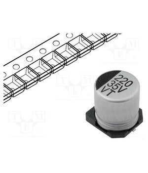 CE220/35-SMDHT Capacitor: electrolytic; SMD; 220uF; 35VDC; Ø10x10.5mm; ±20%; 2000h z-CiDYABSx69a7w1AGSPK7JkuS7EyfWIKD7IpYTneCY
