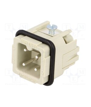 09200032611 Connector: HDC; contact insert; male; 10A; 250V; Han® A; PIN: 4; 3+PE Ty-MRWUInCubfgHu3pCzcazXJRylao-i838DADZ92WI