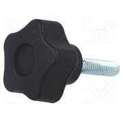 VCT.25 P-M5X20 Knob; Ø: 25mm; Ext.thread: M5; 20mm; H: 19mm; technopolymer PA 8N6b2P6IIG2nKMoJAJhvdkiYBDBqUUvSEXV3wBpoo88