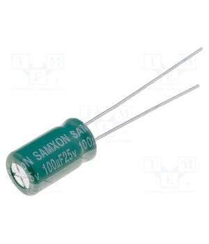 EGF107M1EE11RR Capacitor: electrolytic; low ESR; THT; 100uF; 25VDC; Ø6.3x11mm DuaN3keFlmFyFf7tQkFVKiyh30wlqxkgRfwmpTHeAHQ