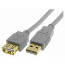COMPUTER CABLE  USB A male - A female 3m, grey, gold-plated