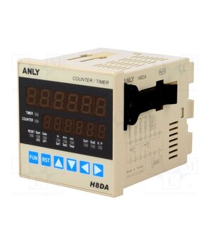 H8DA 12-48V AC/DC Counter: electronical; LED x2; time/pulses; SPDT; OUT 1: 250VAC/5A nt_sMnhClwrLaq7gfpeRp2hUZ3x1Nf7LQOCej8fAclA