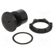 MICRO USB-01-BK Adapter; for panel mounting,rear side nut; USB 2.0; Thread: M22 9j73617GfJvZH_HUqnlH5-_RbRHQwejG5-E-Gem9ggE