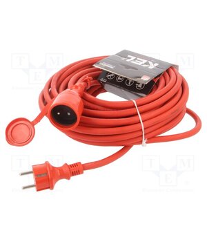 W-97289 Extension lead; 3G2.5mm2; 20m; rubber; red; Sockets no: 1; 16A fSPQAv6d82lBV31PImAh4ALs62sqoMulYqk_7hqGrF4