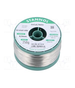 811018 Tin; lead free; Sn99,3Cu0,7+NiGe; 0.5mm; 250g; reel; 2.5% zcMLtJmgxZCGCfuklaFmfcqfDhsTb3T2GvUOqn1IdNc