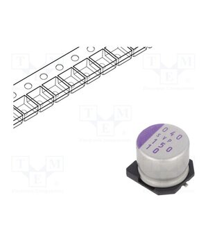 10SVP150MX Capacitor: polymer; 150uF; 10VDC; SMD; OS-CON SVP; ±20%; Ø8x7mm 2PVOa3RX0IZln-2ErBuWLEHPQe8k-fL441JKxKmi4S8