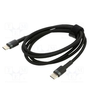 CATKLF-GG1 Cable; USB C plug,both sides; 1m; black; textile; 60W RKksWVC3fJYd_1Y7-CpwUaSg5l-3qqwY-WASX2TeYBg
