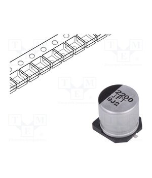 EEEFT0J222AP Capacitor: electrolytic; low ESR; SMD; 2200uF; 6.3VDC; Ø10x10.2mm we_QgDXMt4LQ4_RVtpZ4eBtYAMX_d23NRLcZk1cKDn4