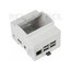 Raspberry Pi B+/2/3 korpusas DIN, bėgeliui, baltas,  su skaidriu dangteliu IDEH08+1.jpg