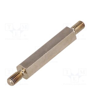 416X30 Screwed spacer sleeve; 30mm; Ext.thread: M4; hexagonal; brass e5azw1fapbJb1D-4v5OQ1KqJn1aspVGOtk35OFInF6E