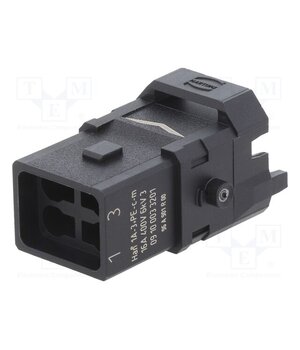 09100033201 Connector: HDC; contact insert; male; Han® 1A; PIN: 4; 3P+PE; Han E® -8ldVBlhQ8ACH6Qc0sd72-MFxAmv4-kG_OtsIeuh0NU