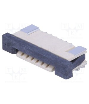 DS1020-07-6VBT1A-R Connector: FFC/FPC; SMT; PIN: 6; Contacts: copper; tinned; 1mm; ZIF Q4vA9clyg2GmJaIMzUsB3vZn3qo0zzK2lwPj5Cr1pa0