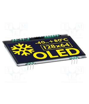 EA OLEDL128-6LGA Display: OLED; graphical; 2.9"; 128x64; Dim: 68x51mm; green tJVUN7FDrCMb1OL6_P2Dn6SM81SI1y462tLVdrOvXbQ