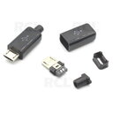 KIŠTUKAS  micro USB B (DIY 4in1), kabeliui, Gold juodas
